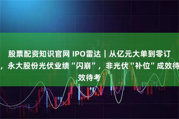 股票配资知识官网 IPO雷达｜从亿元大单到零订单，永大股份光伏业绩“闪崩”，非光伏“补位”成效待考